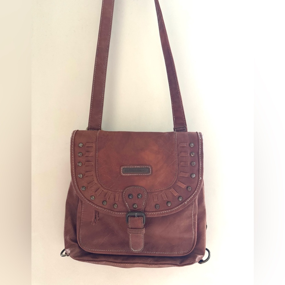 UNIONBAY Brown Crossbody Bag with Stud Details